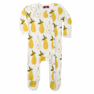 Organic Footed Romper, Pear