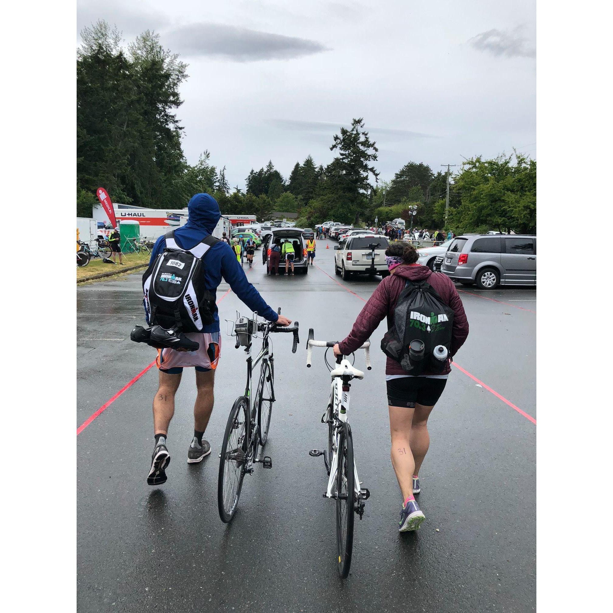 We just finished the Victoria Half Ironman here