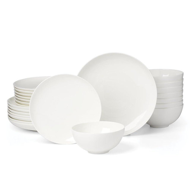 Lenox 899188 Studio 1414 Coupe 24-Piece Dinnerware Set, Service For 8