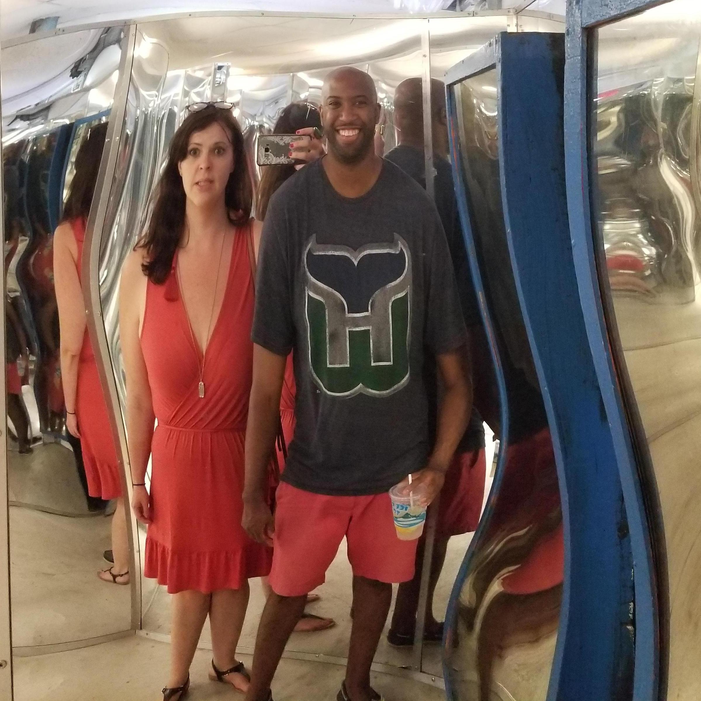 Trey looking like a Goomba from Super Mario Bros. 
at Arnold'd Park, Iowa
Summer 2017