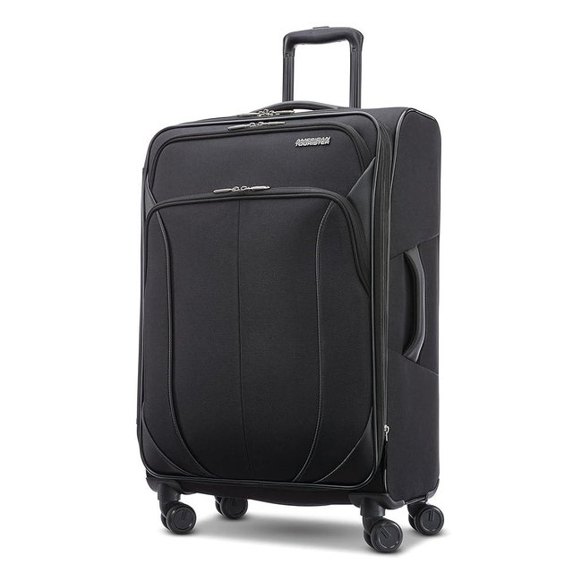 AMERICAN TOURISTER 4 KIX 2.0 Softside Expandable Luggage, Black, 24 SPINNER