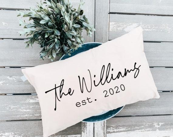 Personalized Name Pillow - Christmas Gift - Wedding Gift - Personalized Caligraphy Pillow - Last Name Pillow - Engagement Gift