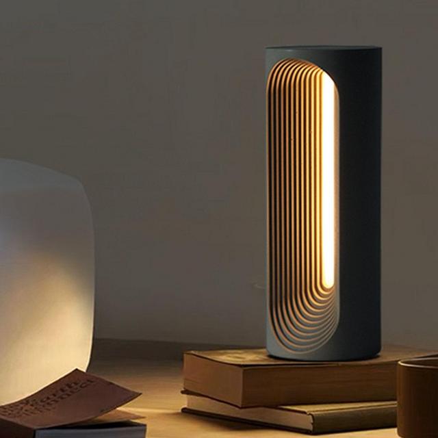 Concrete Table Bedside Lamp Handmade...