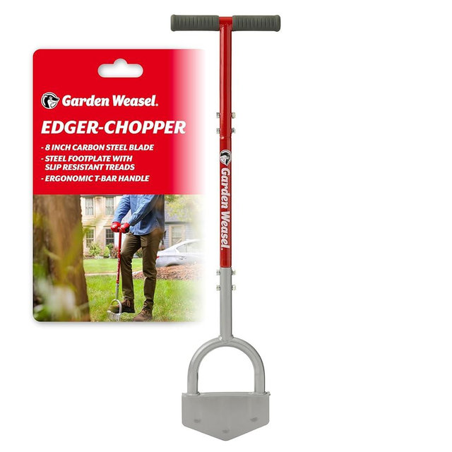 Garden Weasel Edger-Chopper Manual Lawn Edger Tool - Sod Cutter and Trenching Shovel for Clean Garden Borders - Ergonomic Handle and Carbon Steel Blade Latest Model 91714-3 | Gift for Dad