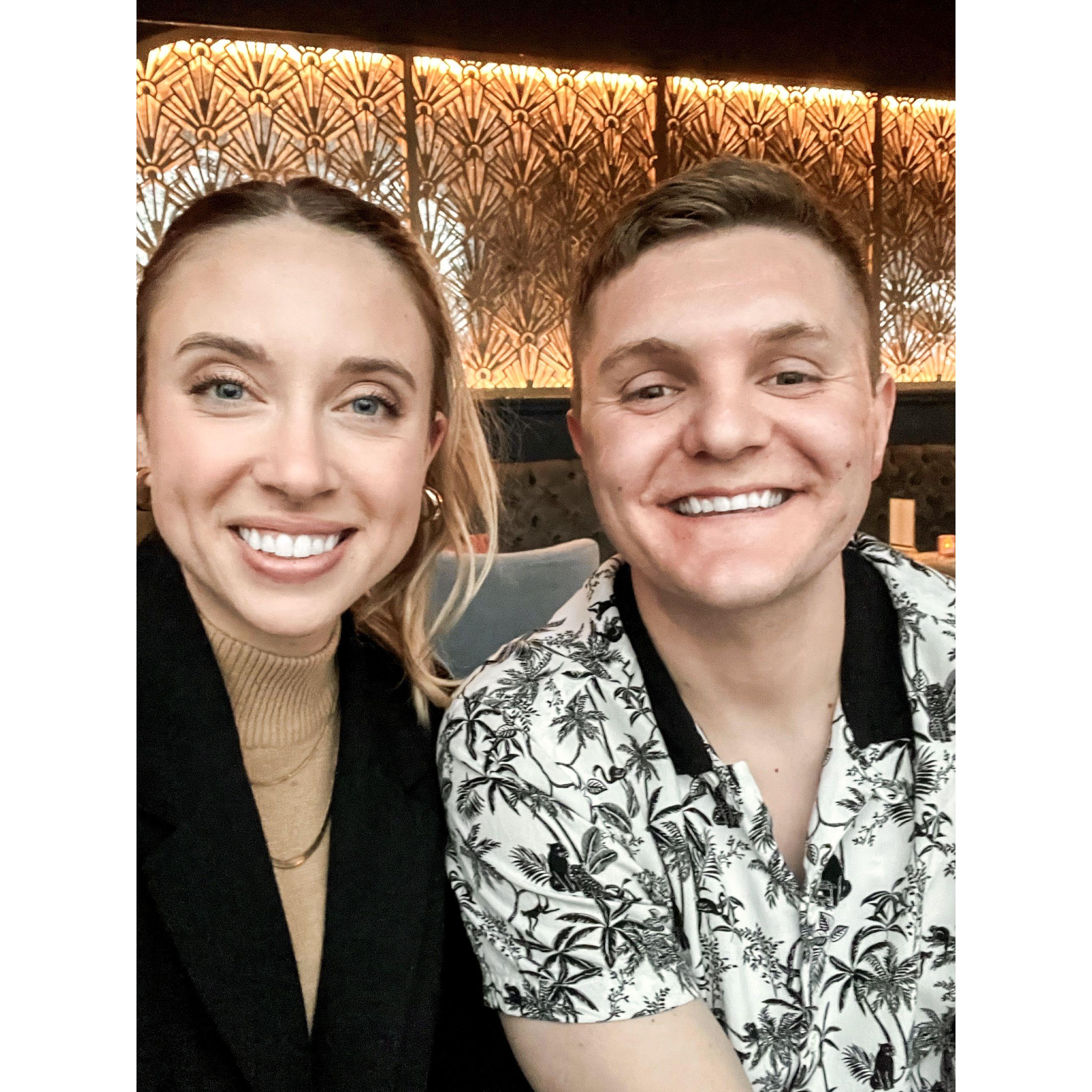 Celebrating our 3rd anniversary on a rooftop bar in NYC!