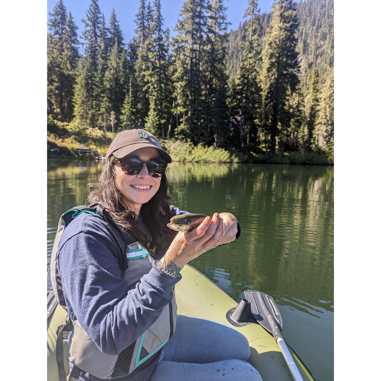 Megan proudly showing off her catch