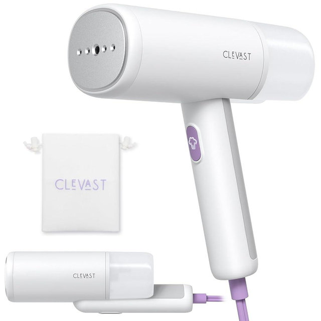 CLEVAST Steamer for Clothes - Portable Garment Steamer, Handheld Foldable Travel Size, Wrinkle Remover, 30-Second Fast Heat Up, 1000W Powerful Steam Output, 120V Only - S