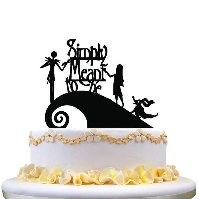 Jack and Sally Simply Meant To Be Wedding Cake Topper,Jack and Sally cake topper