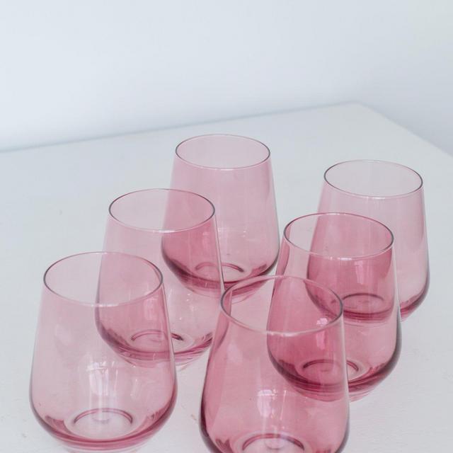 Estelle Colored Glass Tinted Regal Goblets 6-Piece Set