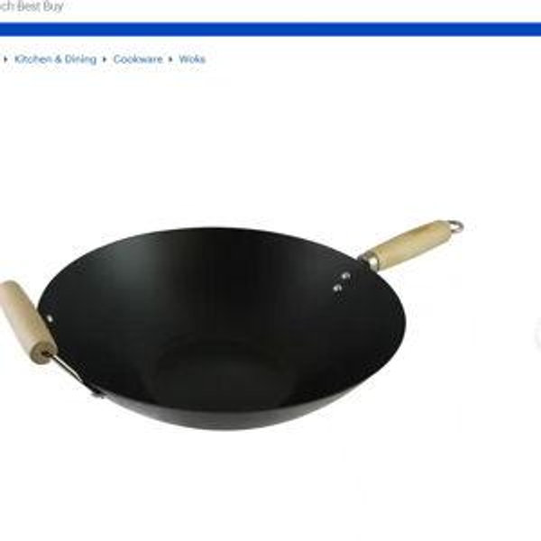 Oster - Findley 13.7 in. Carbon Steel Wok - Black