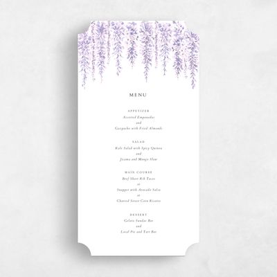 Purple Ticket Wedding Menu - Portree