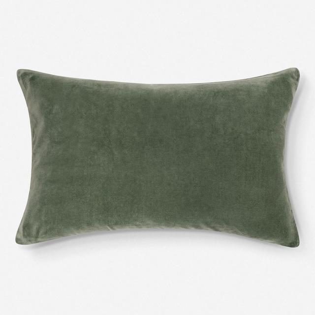 Charlotte Velvet Lumbar Pillow, Moss