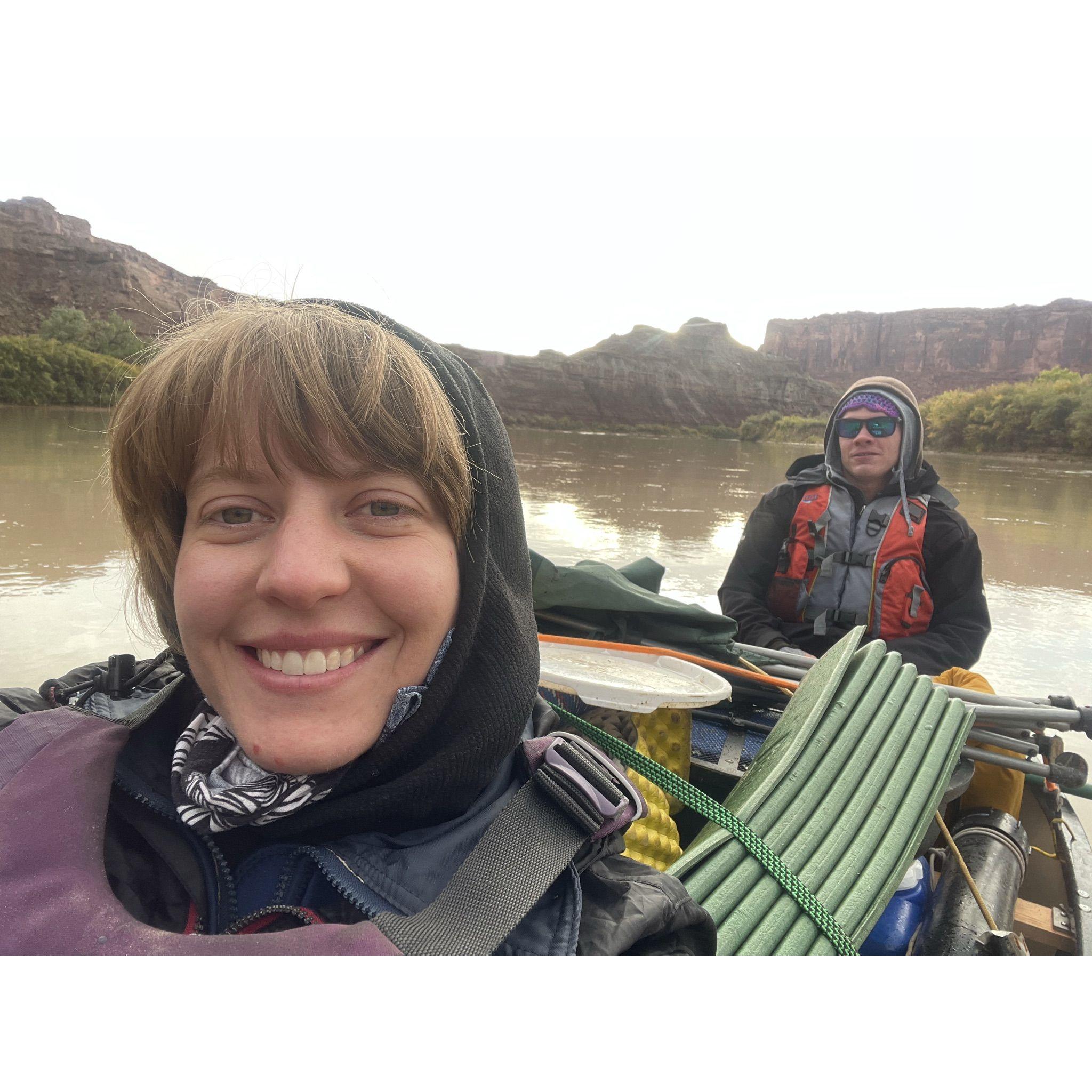 We've done more cold-water canoeing together than in the summer!
