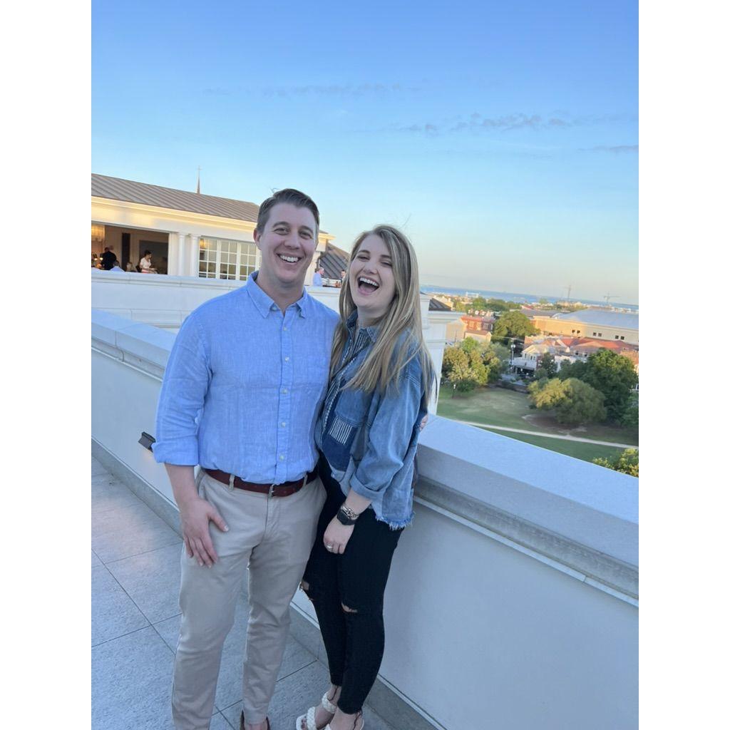 Drinks at Hotel Bennett in Charleston, SC! This was their first trip out of state together.