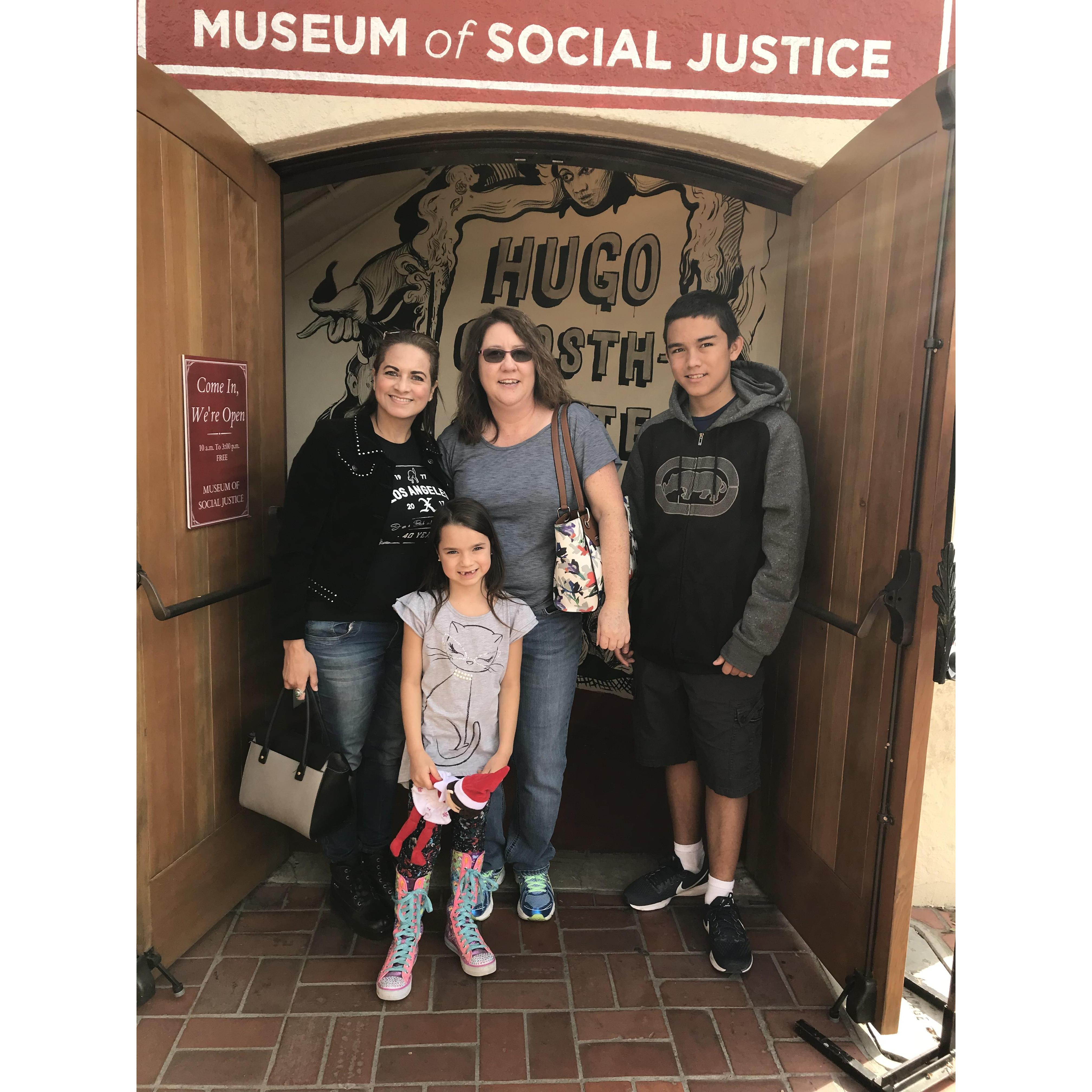 With my friend, Laurie Jaurequi, her son Marcus and Rose visiting Olvera Street in downtown LA.
