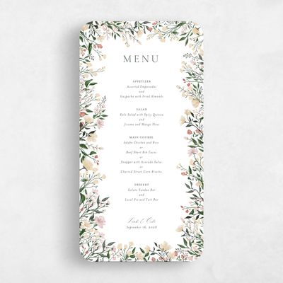 White Rounded Wedding Menu - Melody