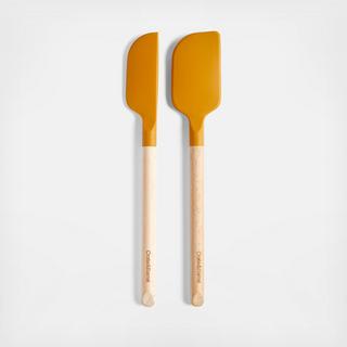 2-Piece Silicone & Wood Mini Spatula, Set