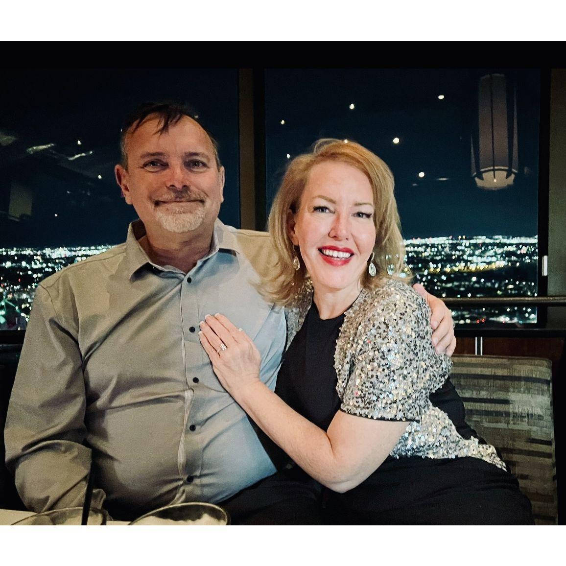 The night Scott asked me to marry him at the Tower of the Americas in San Antonio.