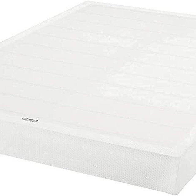 Amazon Basics Smart Box Spring Bed Base, 9-Inch Mattress Foundation - Cal King, Tool-Free Easy Assembly