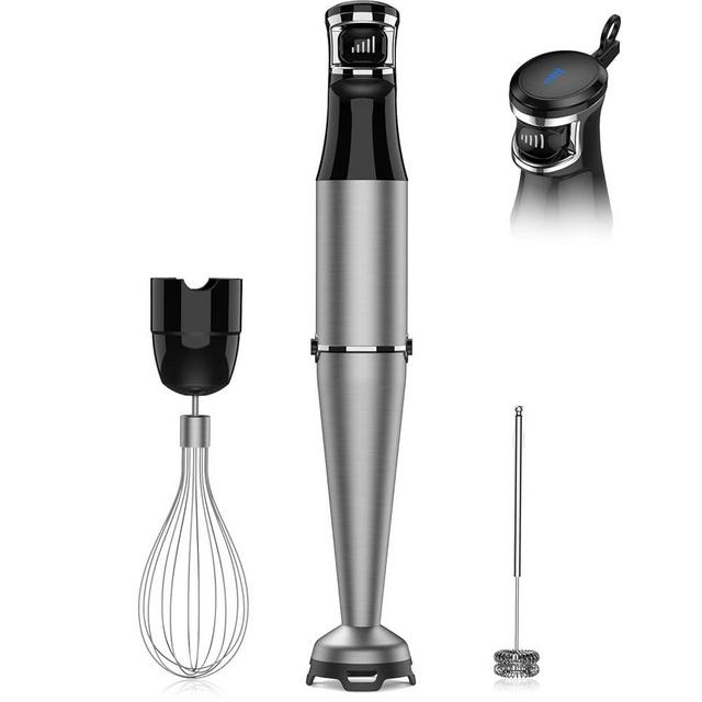 Immersion Blender Handheld 1100W Corded Hand Blender Trigger Variable Speed 3 in 1 Stick Blender with Whisk, Milk Frother Attachments Emulsion Blender Handheld for Soup, Smoothie, Puree