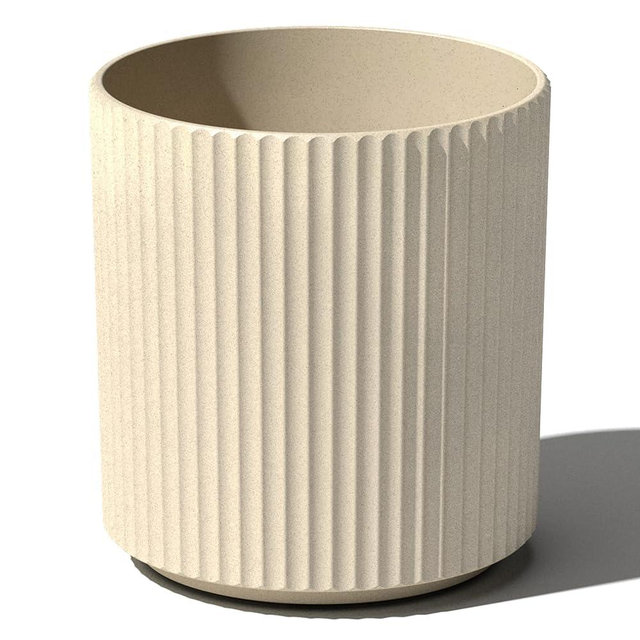 Veradek Demi Series Round Planter for Porch, Patio, Backyard | Durable Plastic-Concrete Material | Modern Décor for Tall Plants, Flowers