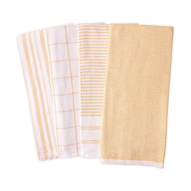 Artisanal Kitchen Supply® Reversible Terry Kitchen Towels in Yellow (Set of 4)