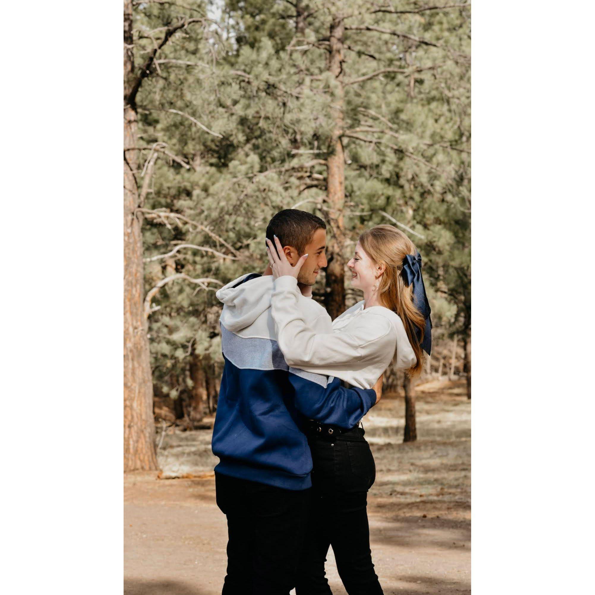 Engagement photos taken in Flagstaff, Arizona right before the couple moved to Tennessee.
