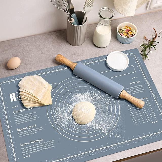 WeGuard Pastry Mat 24"x16" Extra-large for Kneading Rolling Dough Thicken Silicone Non-stick Non-slip Pastry Mat Board with Measurement Food Grade Baking Mat