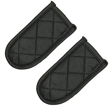 Evoio Maximum Temperature Hot Handle Holder, Black Pan Cotton Handle Sleeve, Glove for BBQ, Cooking, Baking and Kitchen 2-Pack(Black)