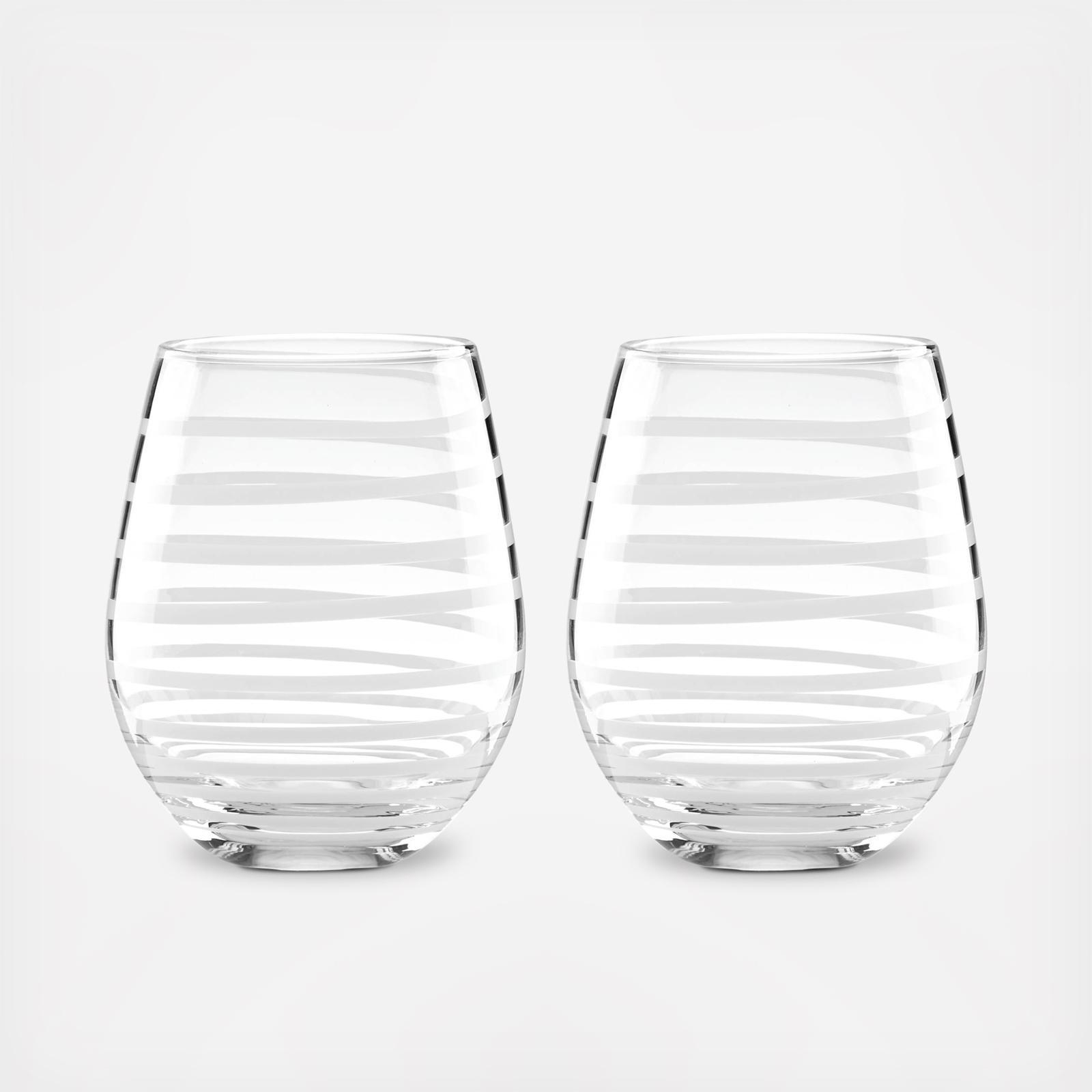 Kate Spade New York Charlotte Street Stemless Wine Glass Set of 2