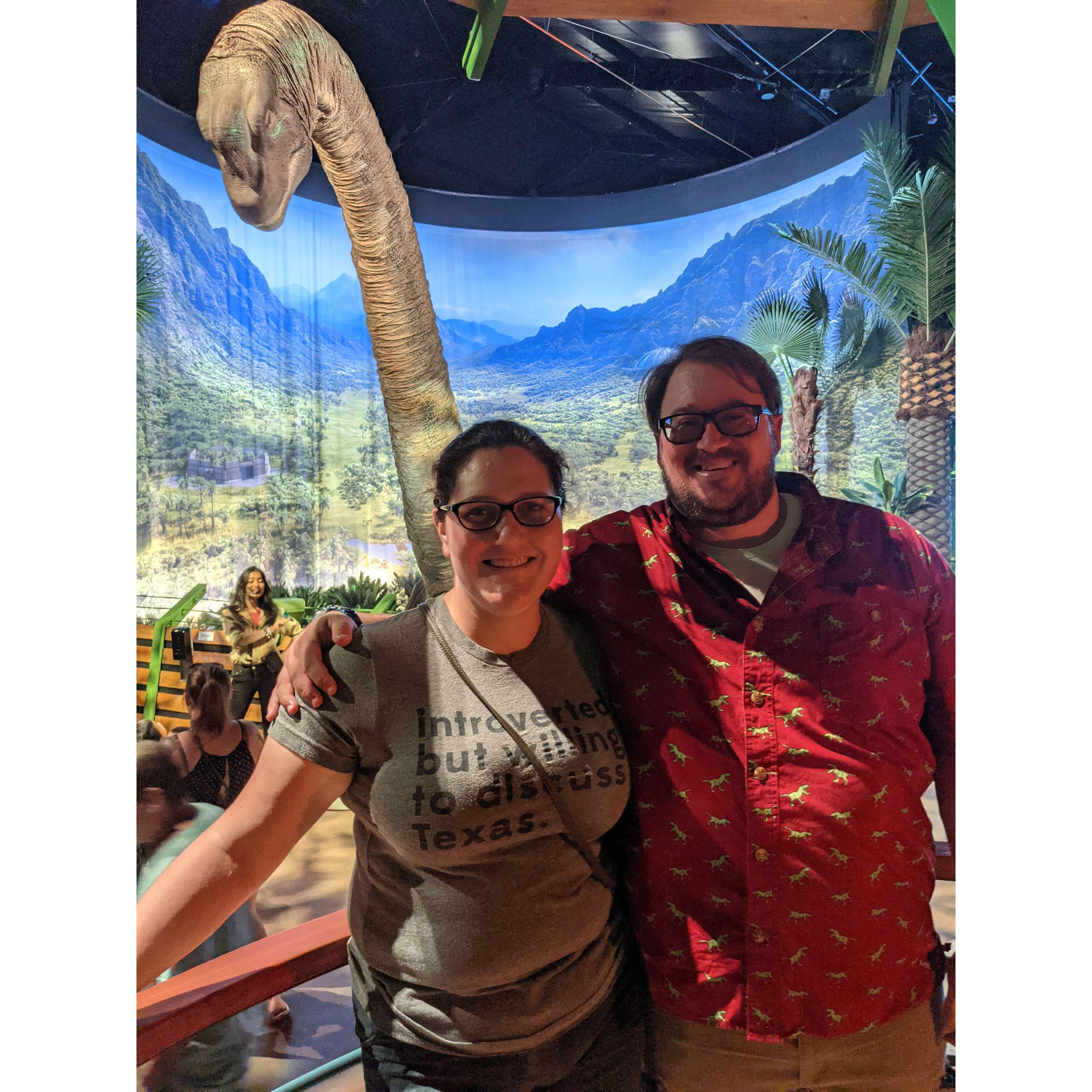 Introducing Catherine to the world of Jurassic Park, Nathan's 1st love