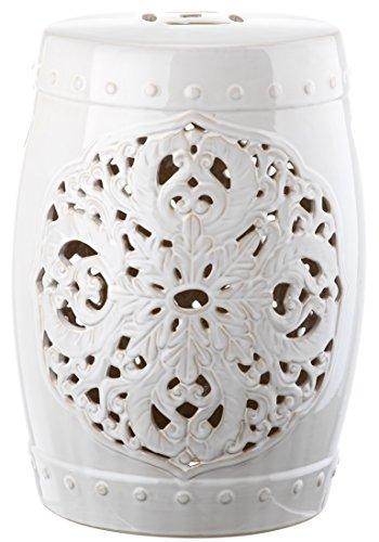 Safavieh Flora Glazed Ceramic Decorative Garden Stool, Antique White