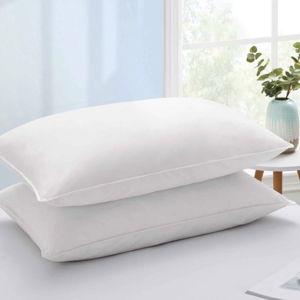 Pillows Set of 2 King Size- puredown® Goose Feathers and Down White Pillows with 100% Soft Cotton Cover, Bed Sleeping Hotel Collection