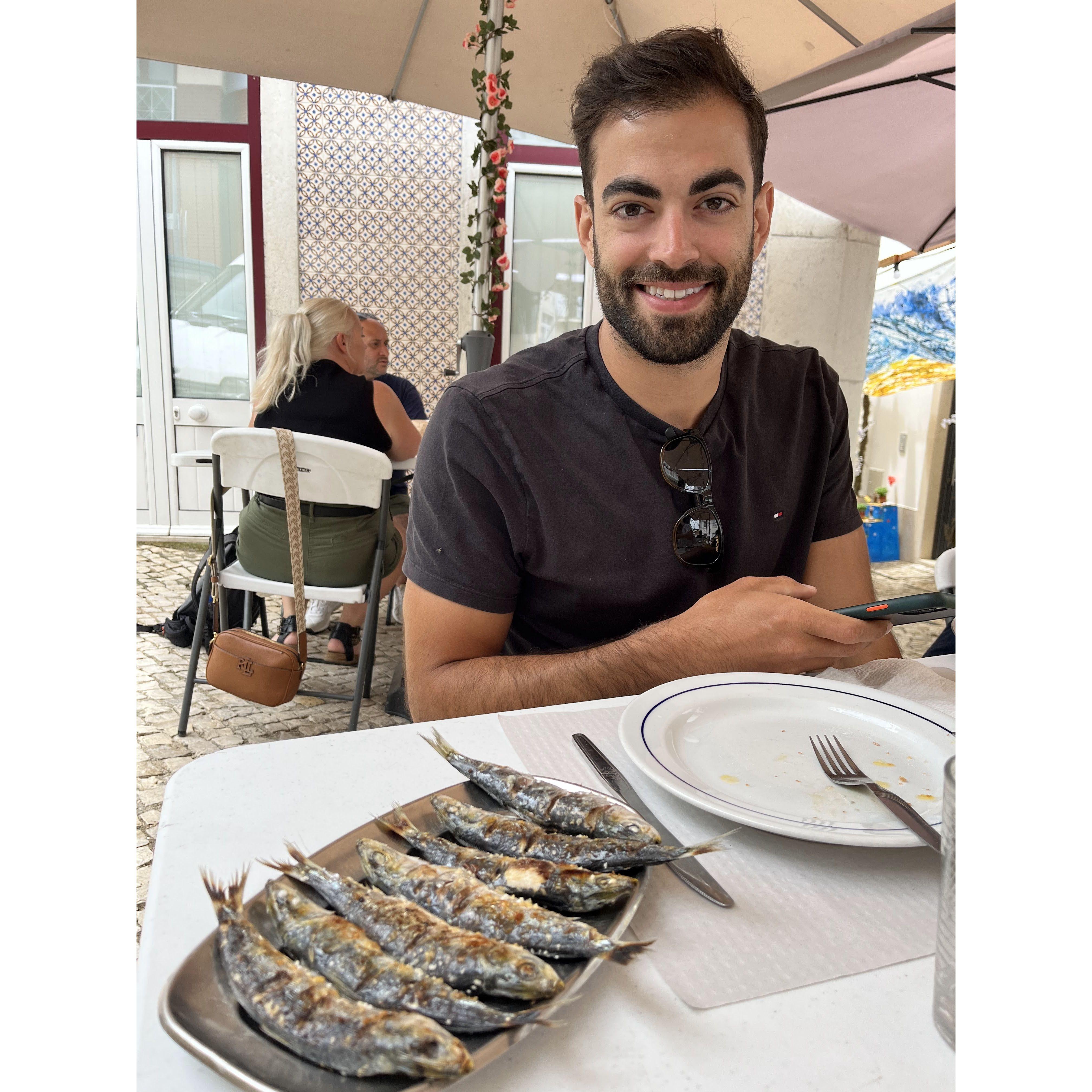 Try as he might, Michael's love for sardines will never be shared -- even if they are freshly caught from the Portuguese coast. - 6.21.23