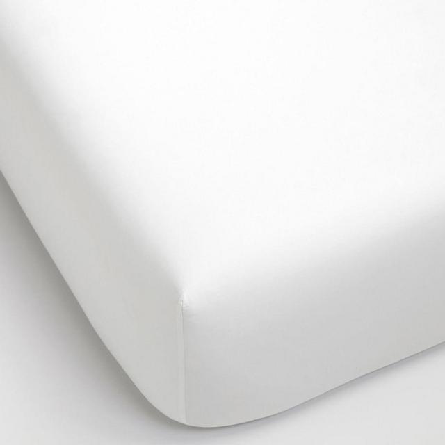 PB Essential 300-Thread-Count Fitted Sateen Sheet, Full, White