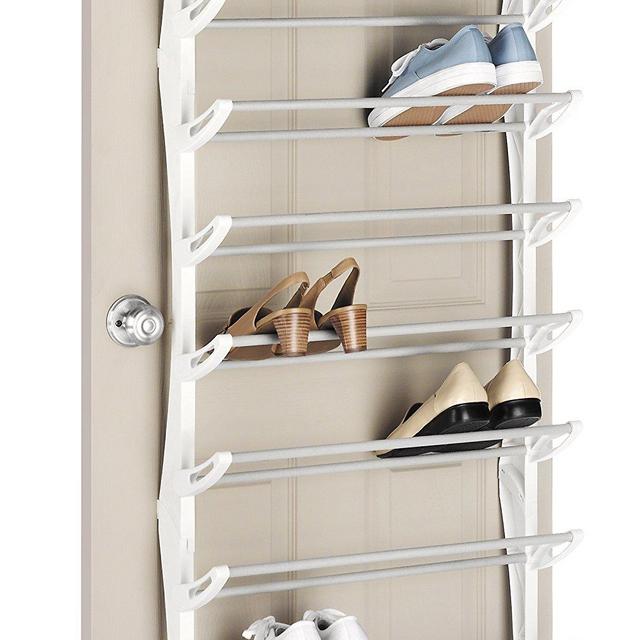 Over the Door Shoe Rack, 36 Pair, White