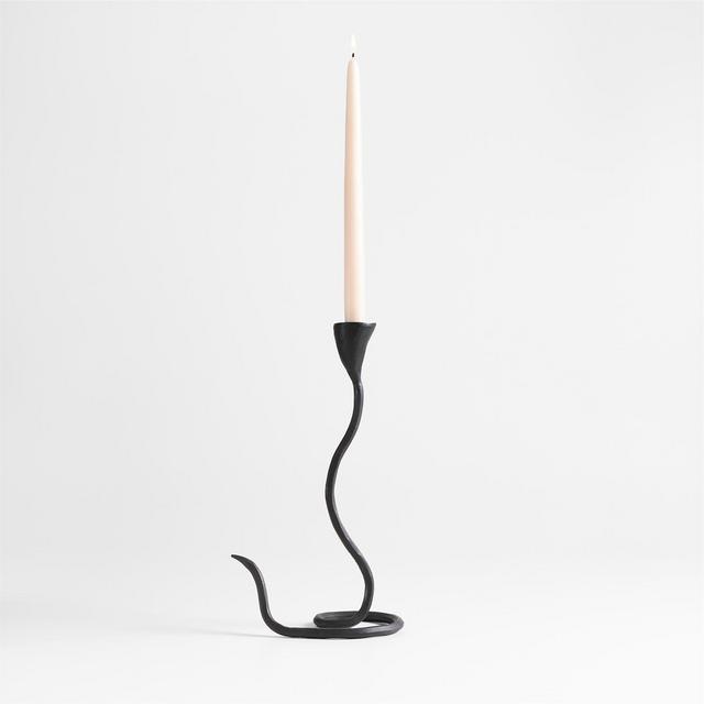 Sacré Large Black Metal Taper Candle Holder by Athena Calderone