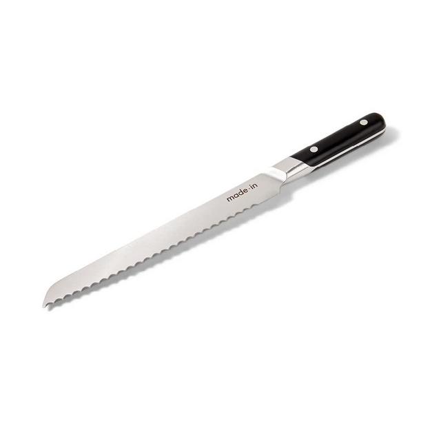 Made In Cookare - 9" Inch Bread Knife - Made In France - Full Tang w/ Truffle Black Handle