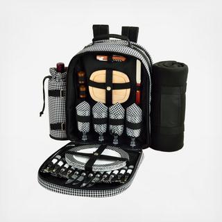 4-Person Picnic Backpack with Removable Blanket