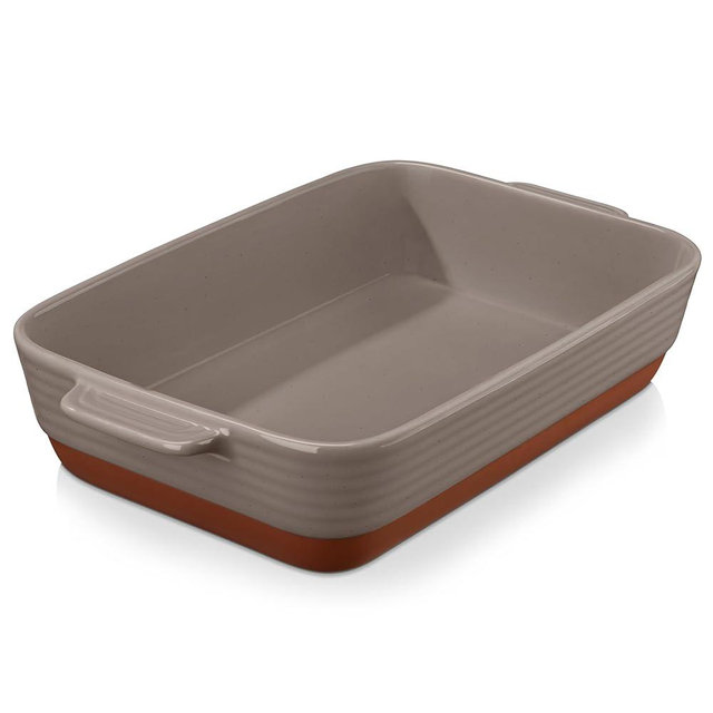 MALACASA 4.8 Qt Lasagne Dishes for Oven, 9 x 13 Inches Brown Ceramic Oven Dish with Handles, Deep Rectangular Baking Dish Casserole Dishes, Lasagna Pan Bakeware for Roasting, Series TARA