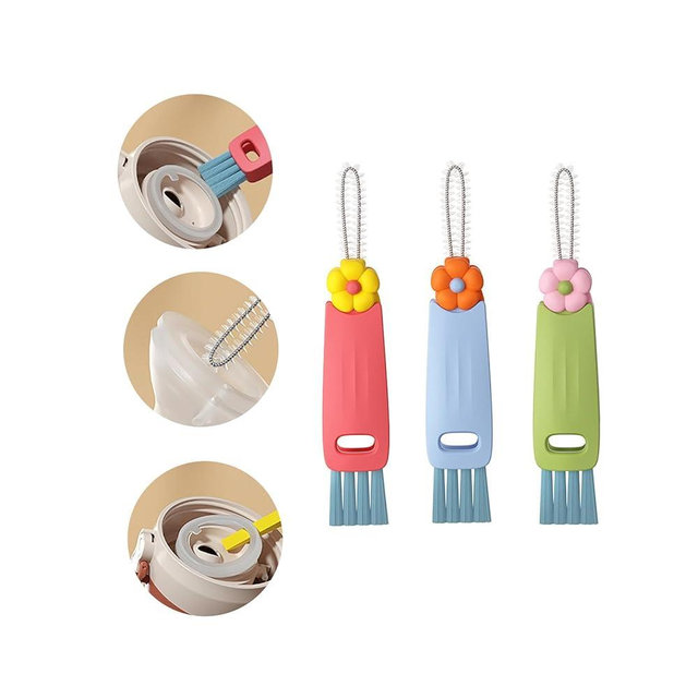 3 in 1 Cup Lid Cleaning Brush - 2025 New Multifunctional Tool for Thorough Cleaning of Bottles, Cups, and Tight Spaces - Ideal for Home & Kitchen