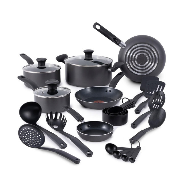 T-Fal Initiatives Aluminum Nonstick 18PC Cookware Set