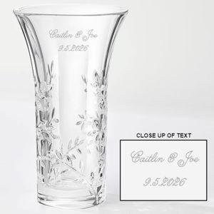 Vera Wang Engraved Crystal Leaf Vase