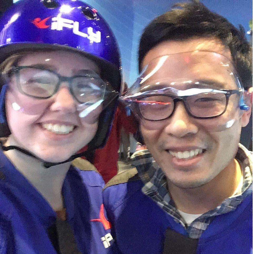 Looking good while indoor skydiving!