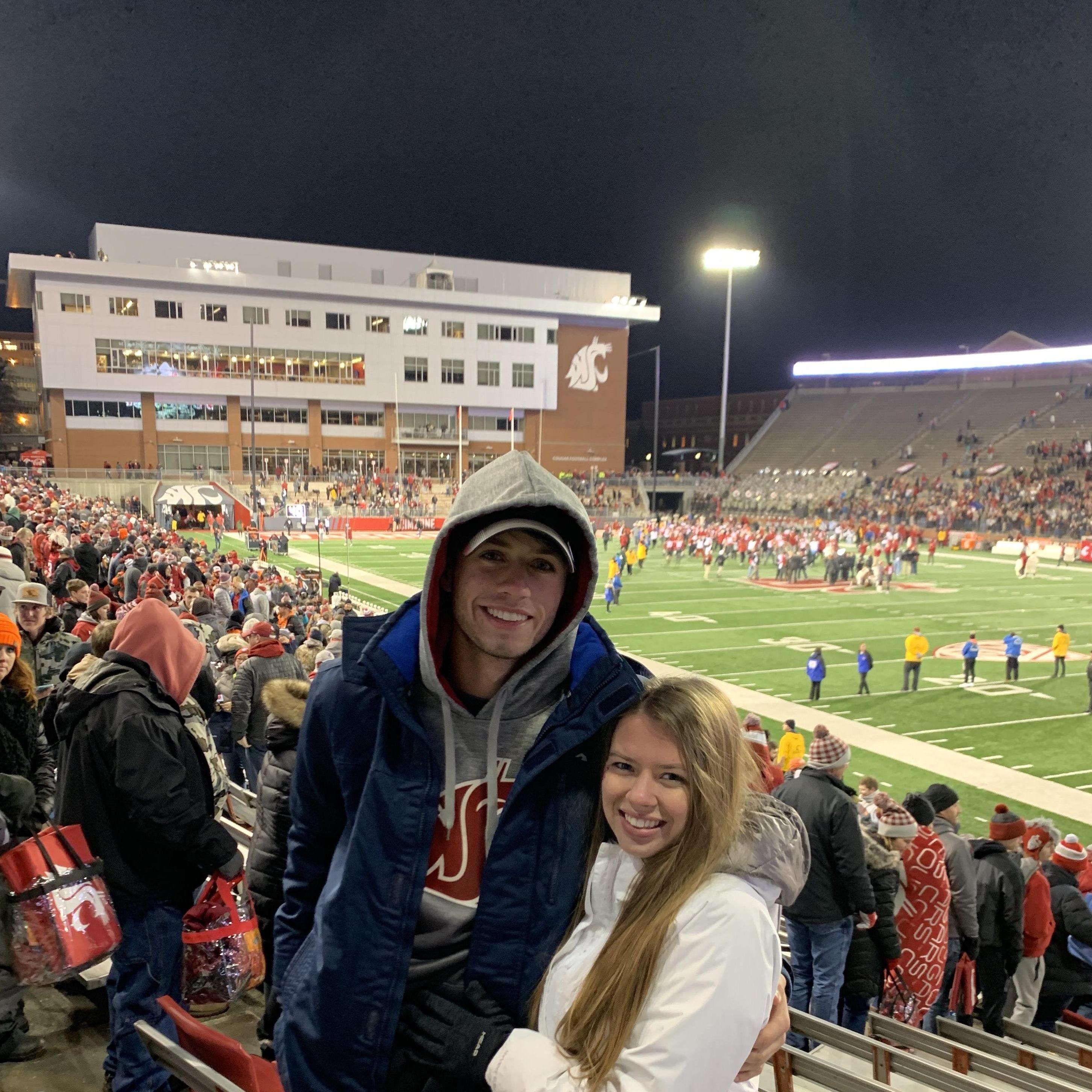 First football game together at WSU!