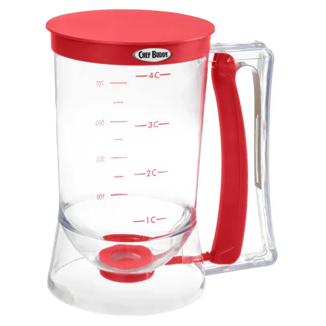 Chef Buddy 4-Cup Pancake Batter Dispenser, Red