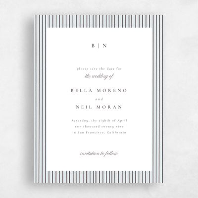 Blue Simple Wedding Save the Date - Rodez Classic