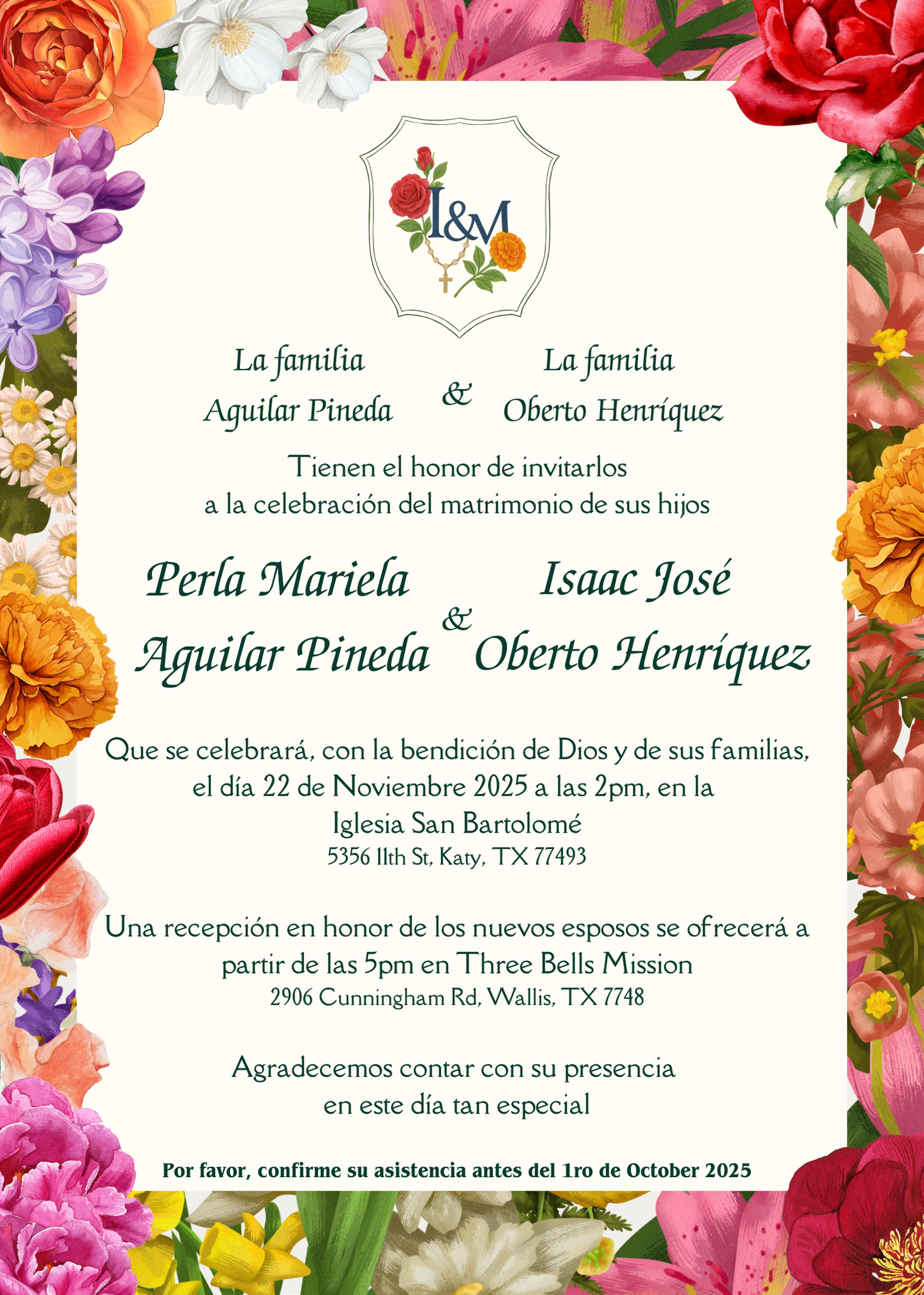 The Wedding Website of Perla Mariela Aguilar Pineda and Isaac Jose Oberto Henriquez