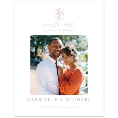 Grayed Mauve, Pink Wedding Digital Save the Date - Sintra Photo