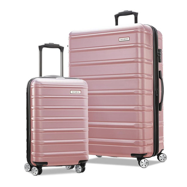 Samsonite Omni 2 Hardside Expandable Luggage with Spinner Wheels, 2-Piece Set (19/28), Rose Gold